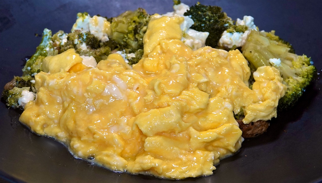 Jul 20: Ham, Sauerkraut & Swiss, Egg Salad & Sprouts; Long Cooked Broccoli with Scrambled Eggs