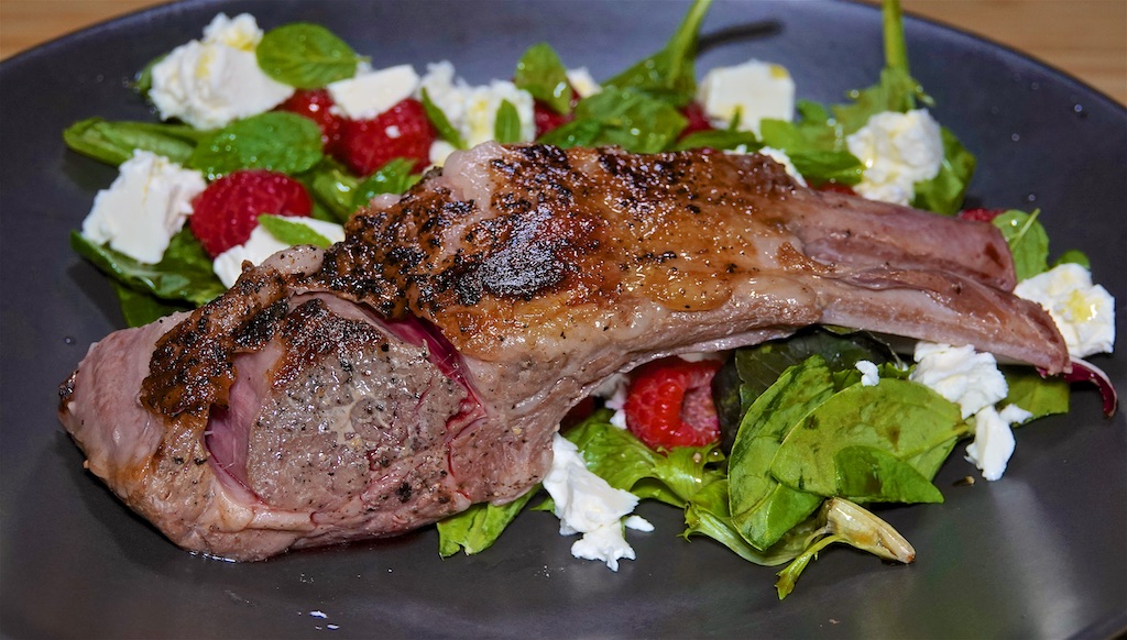 Oct 17: Asparagus & Onion Frittata; Rack of Lamb with Raspberry, Feta Salad