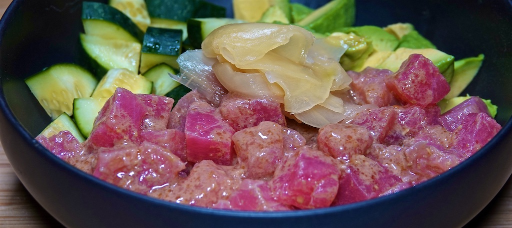 Nov 28: Lamb Gyro; Poke Bowl with Brown Rice, Avocado, Cucumber and Pickled Ginger