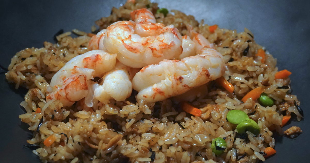 Feb 7: Heuvos Rancheros; Sous Vide Shrimp on Japanese Fried Rice