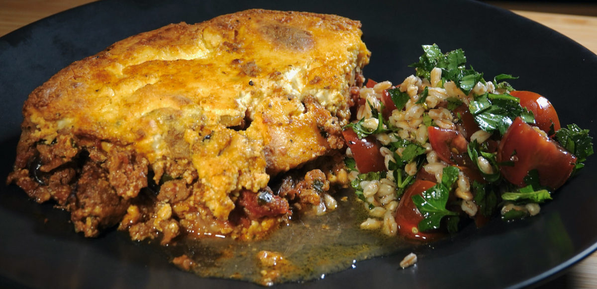 Mar 3: Steak & Stout Pie; Quick Moussaka with Farro Tabouli