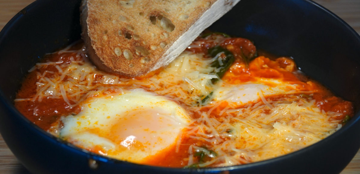 Mar 22: Satay Noodle Bowl; Eggs in Purgatory