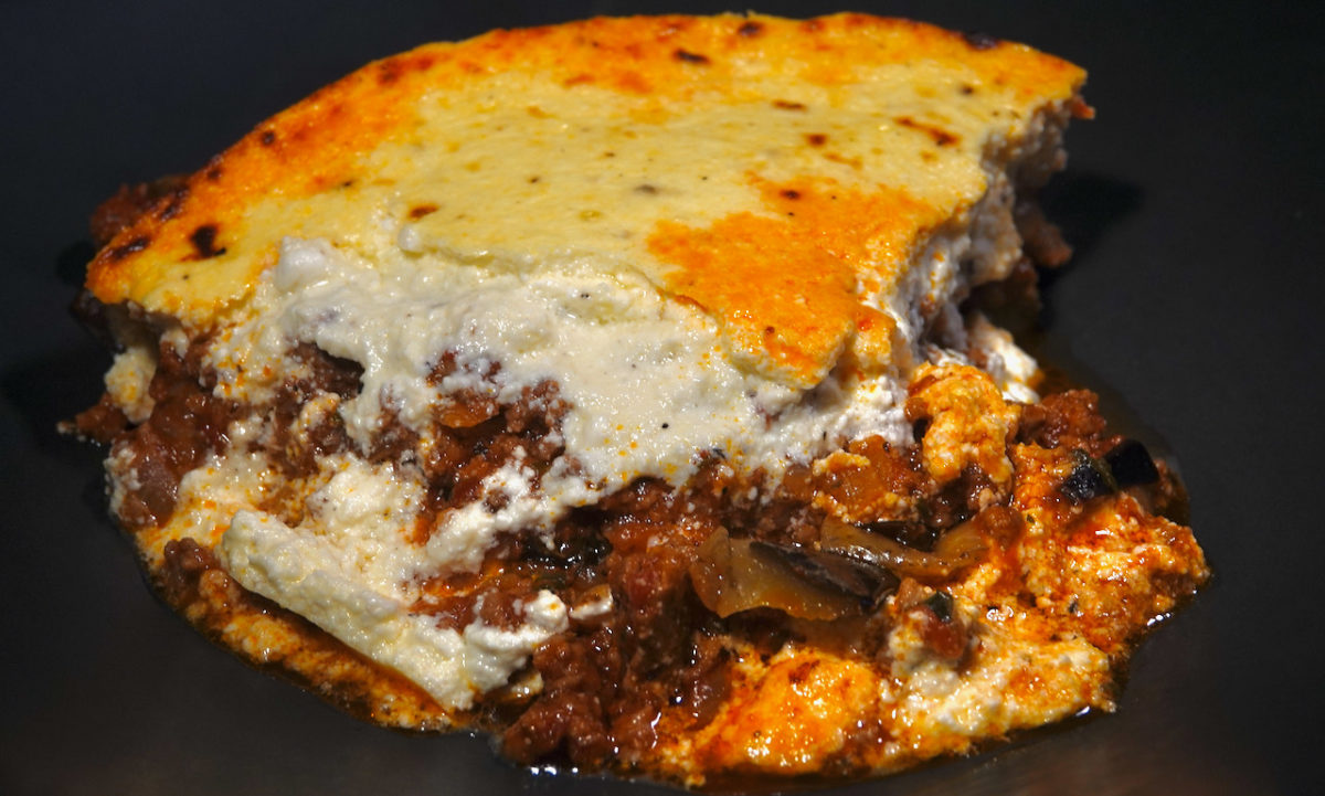 Mar 27: Kumato & Smokey Cheddar; Quick Moussaka with Farro Tabouli