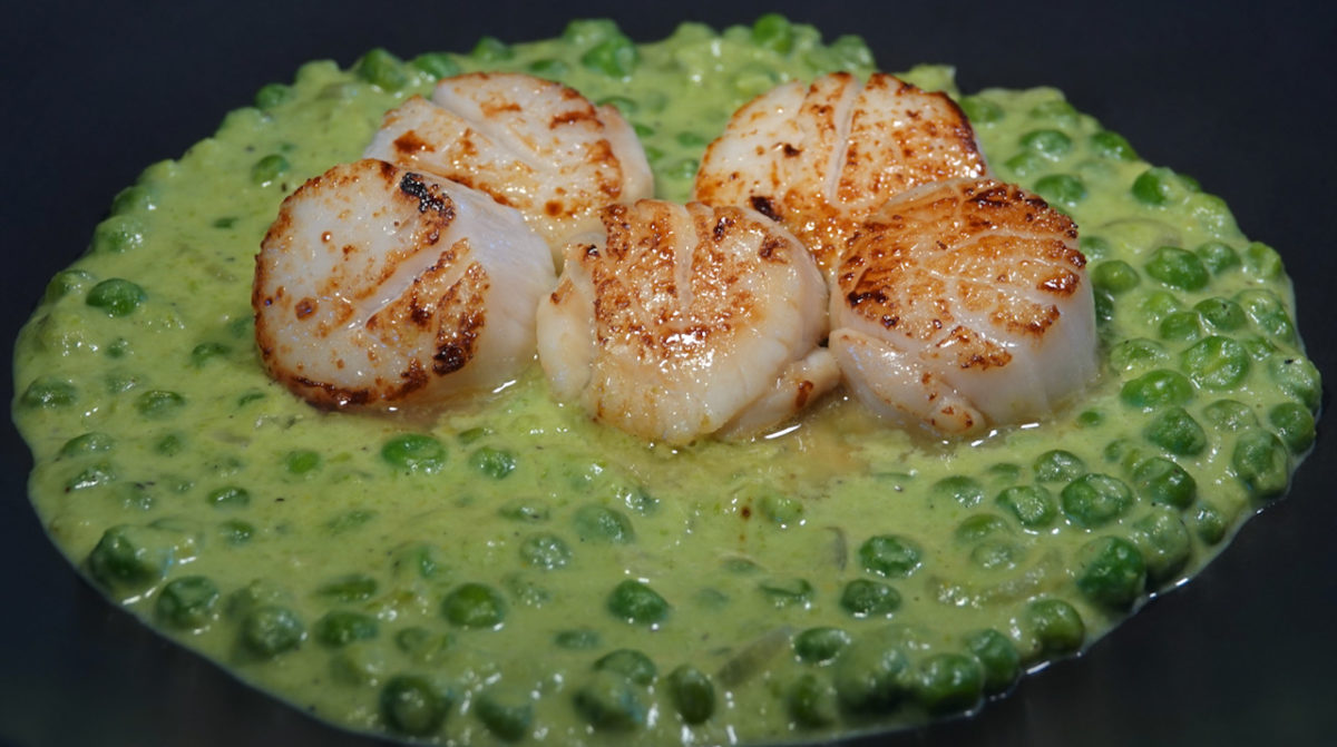 Mar 28: Bahn Mi; Seared Scallops with Pea Puree