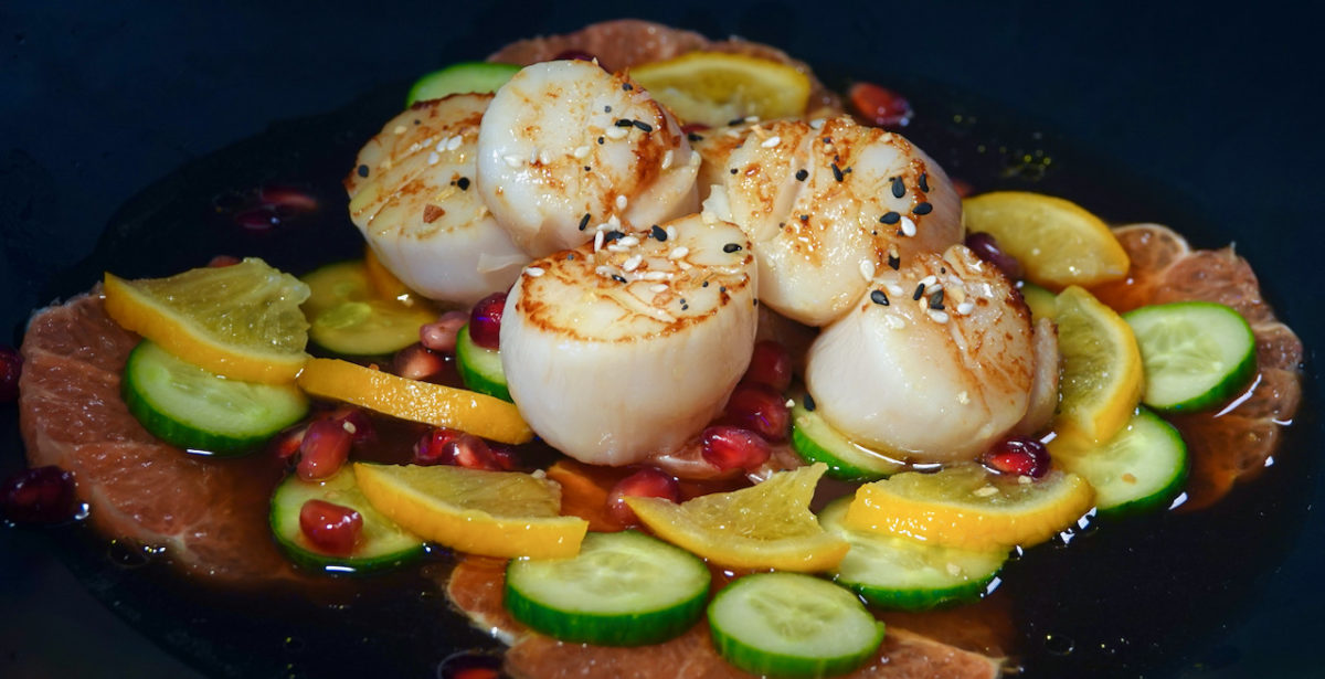 Apr 24: Bahn Mi; Seared Scallops with Pomegranate and Meyer Lemon