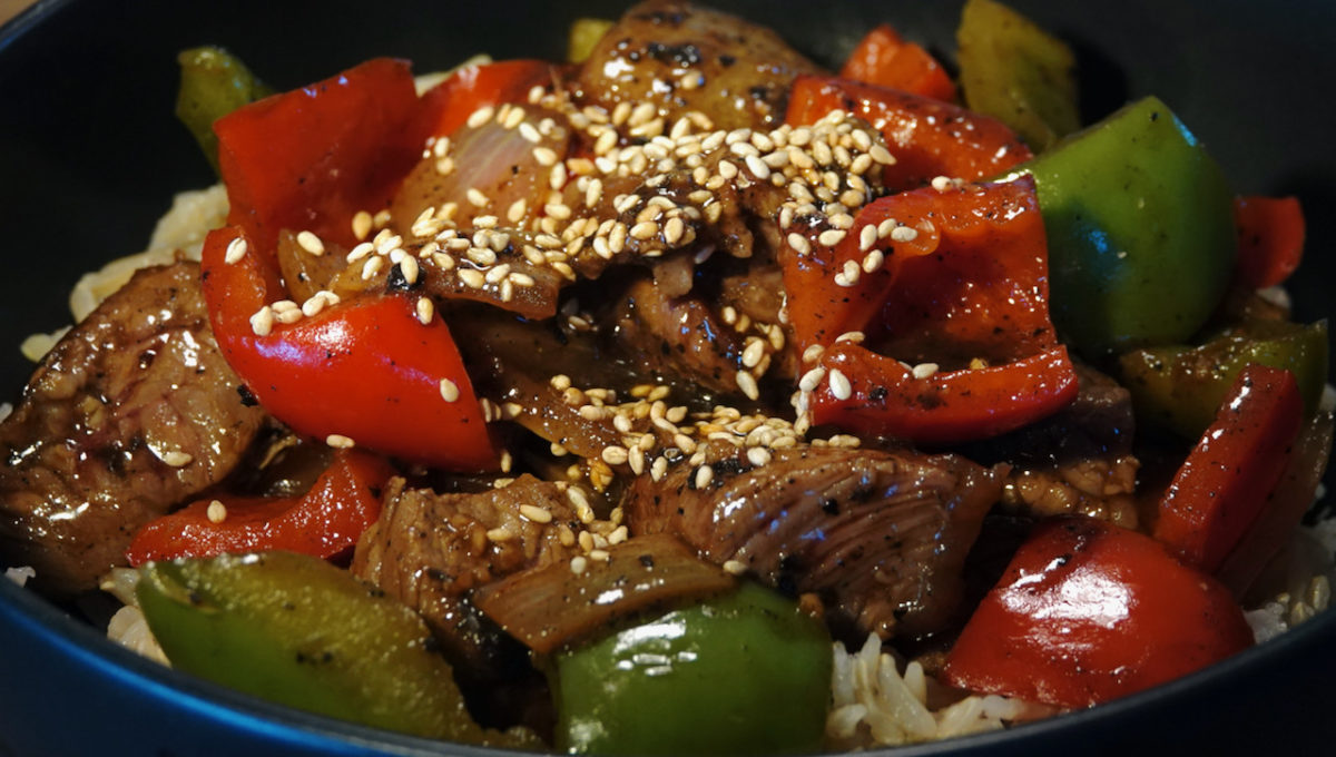 Jul 4: Black Pepper Beef with Brown Rice