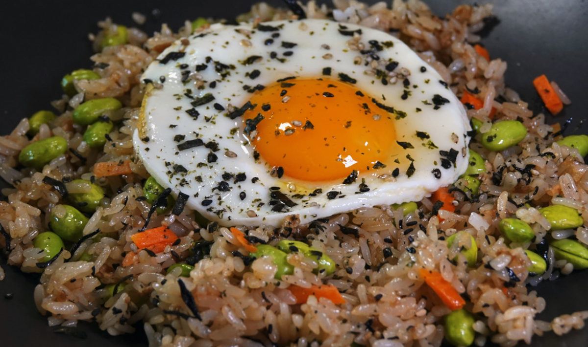 Aug 23: Japanese Fried Rice topped with Fried Eggs