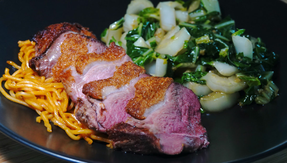 Aug 8: Sous Vide Duck Breast with Bok Choy and Yakisoba Noodles