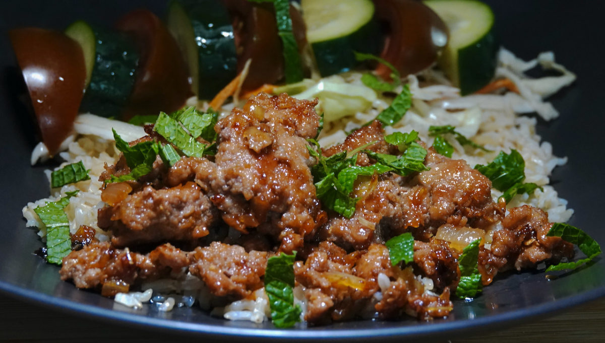 Sep 1: Caramelized Ground Pork Rice Bowl