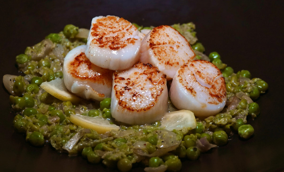 Sep 12: Seared Scallops with Pea Puree