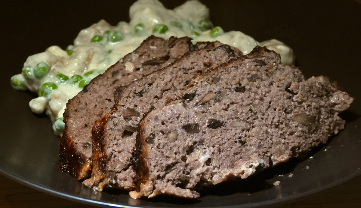 Sep 16: Red Wine and Mushroom Meatloaf with Cauliflower Gnocchi in a Blue Cheese Sauce