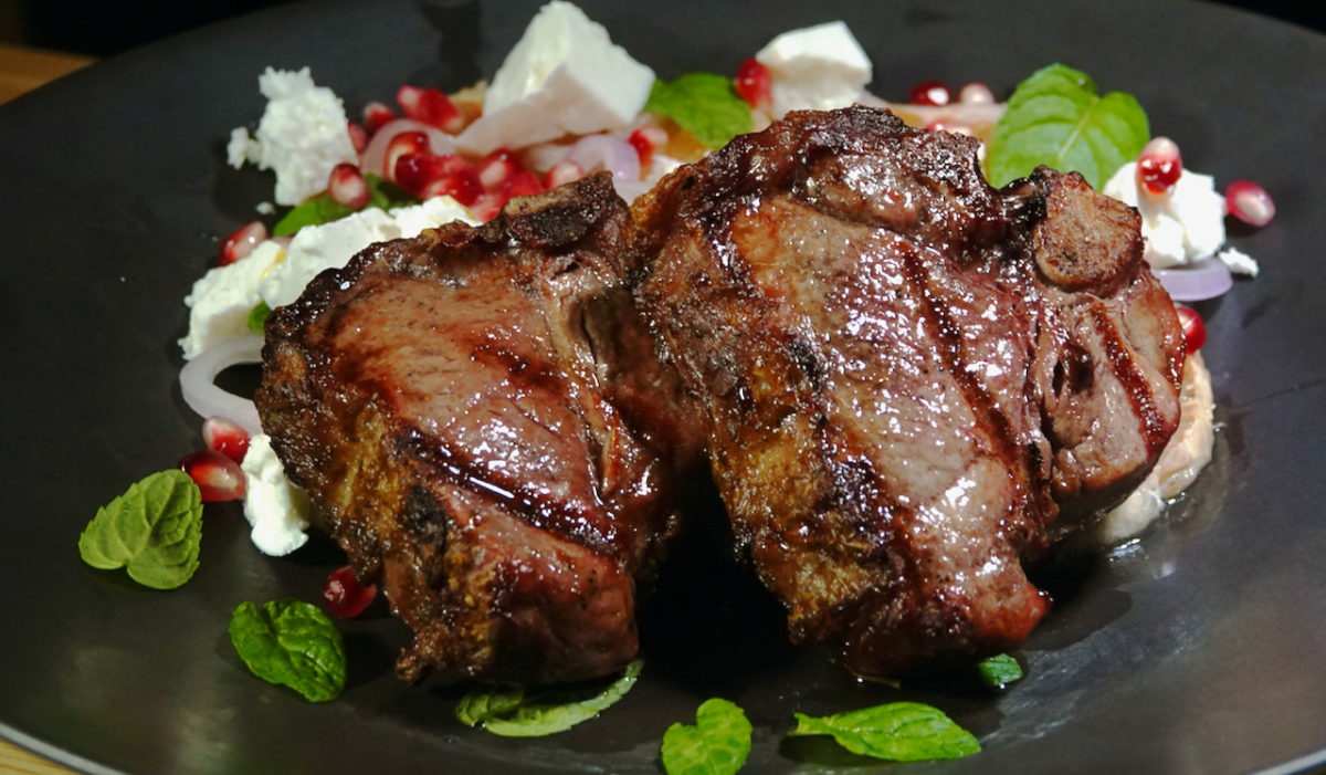 Oct 10: Lamb Loin Chops with a Ruby Grapefruit, Feta and Mint Salad