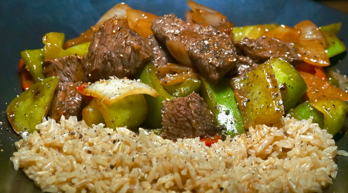 Oct 12: Black Pepper Beef with Brown Rice