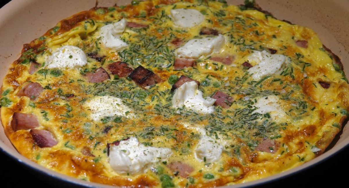 Nov 30: Ham, Cream Cheese and Pea Frittata