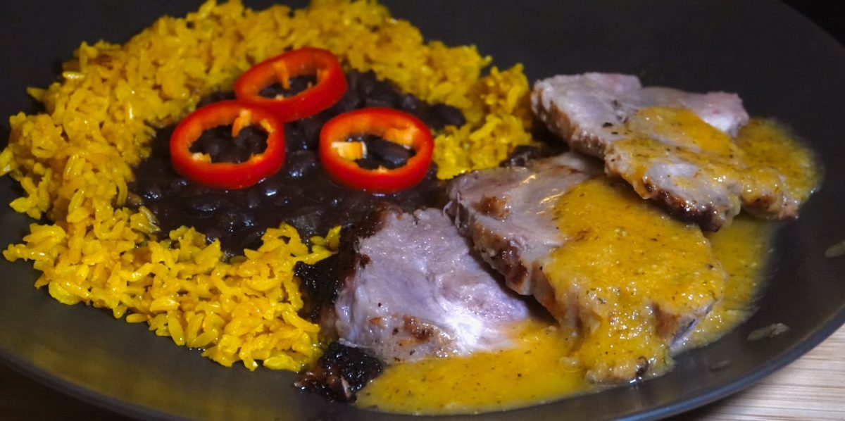 Jan 9: Cuban Style Roast Pork with Cuban Black Beans and Brown Rice