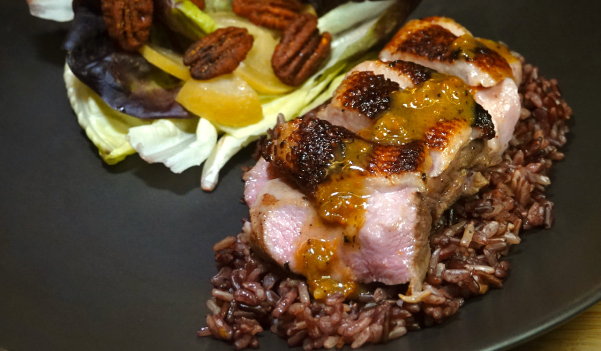 Jan 29: Duck with Orange Sauce, Wild Rice and a Lemon Pecan Salad