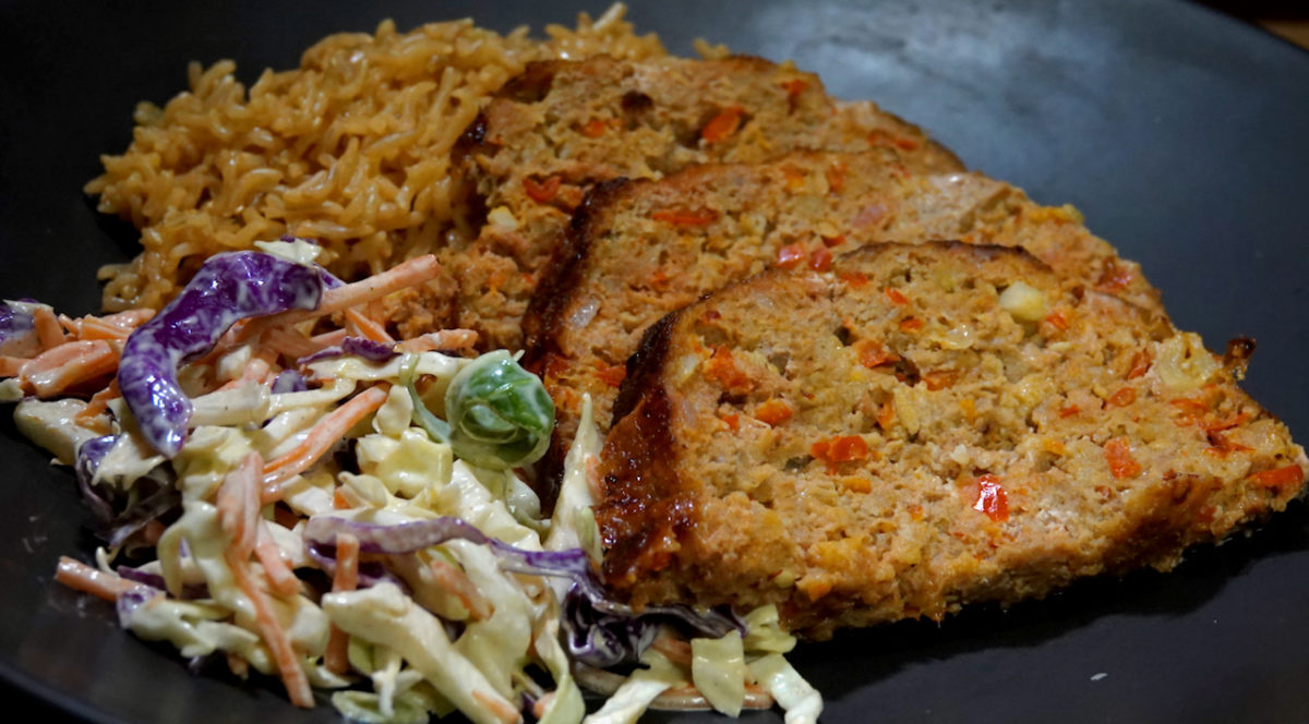 Feb 21: Turkey, Bacon, Chipotle Meatloaf with Spanish Rice and Coleslaw with Chipotle Dressing
