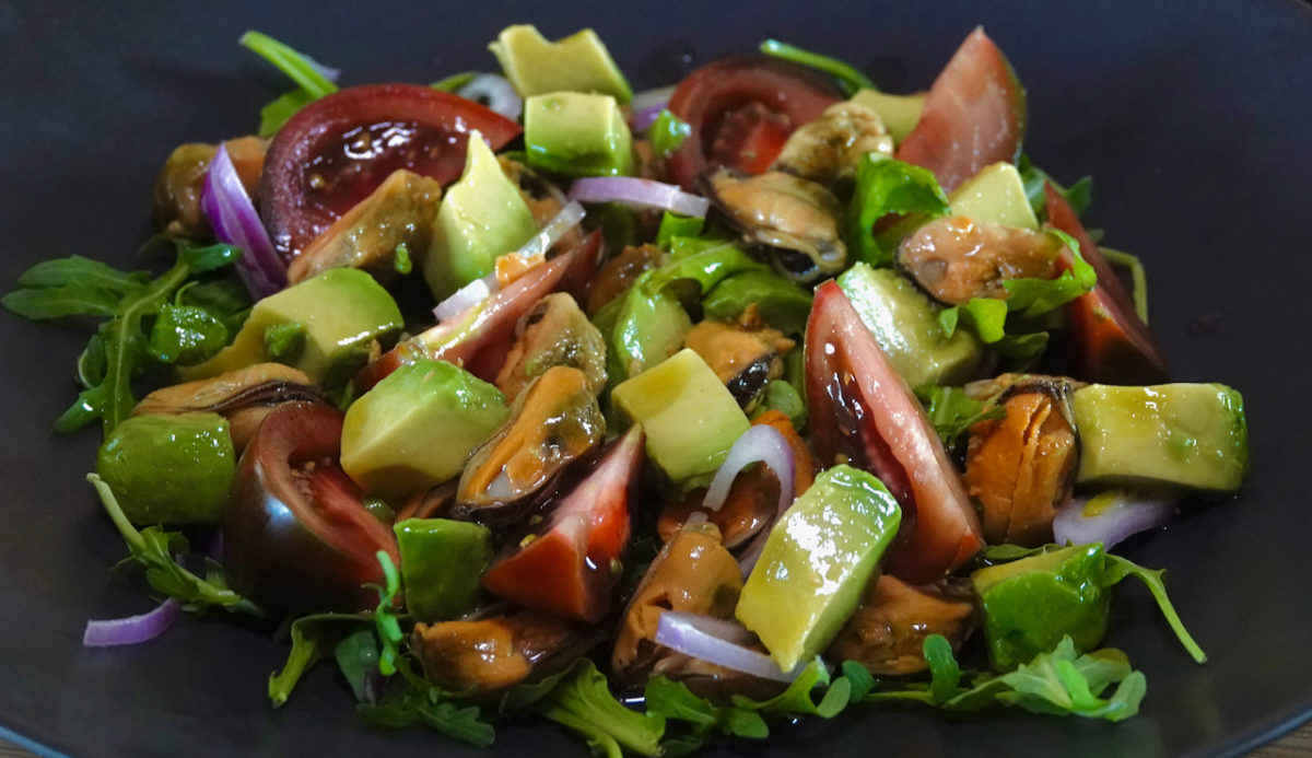 May 25: Smoked Mussels and Avocado Salad