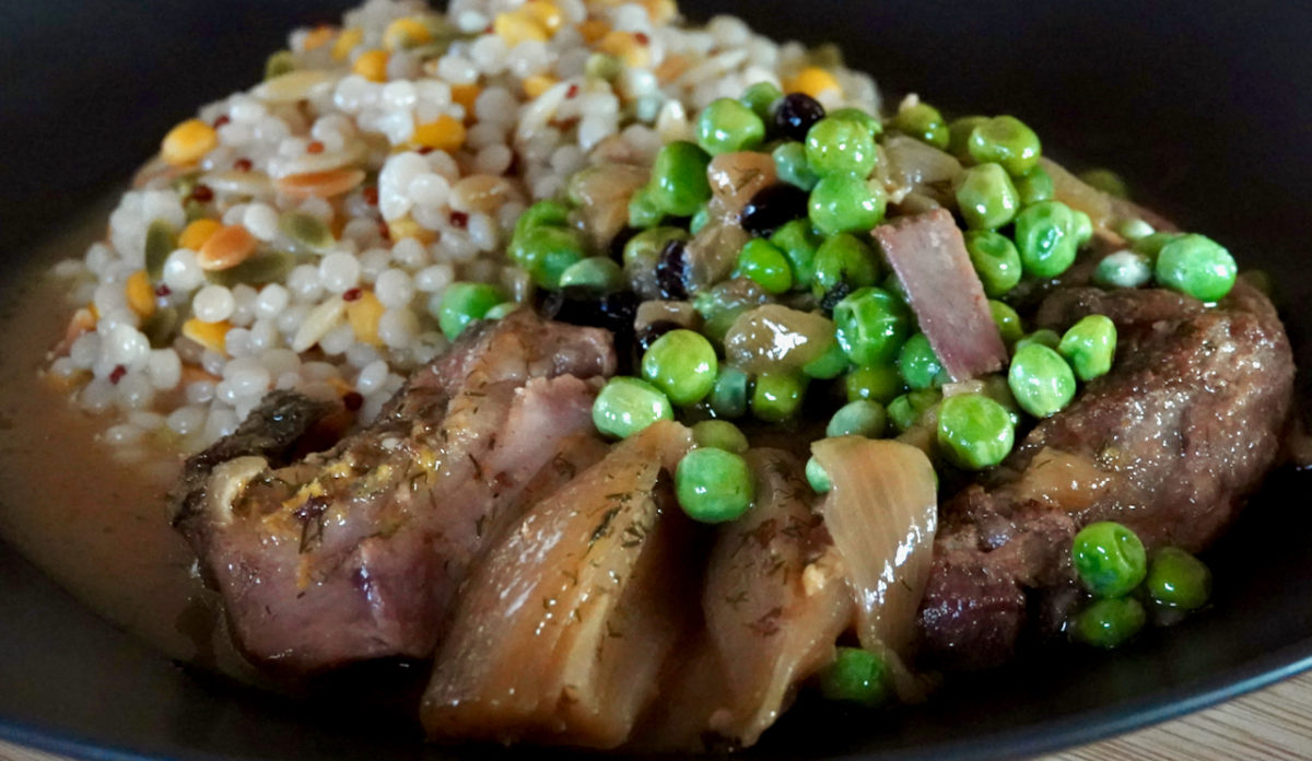 Jul 30: Braised Lamb Shoulder Chops with Dill and Juniper Berries served with Cous Cous