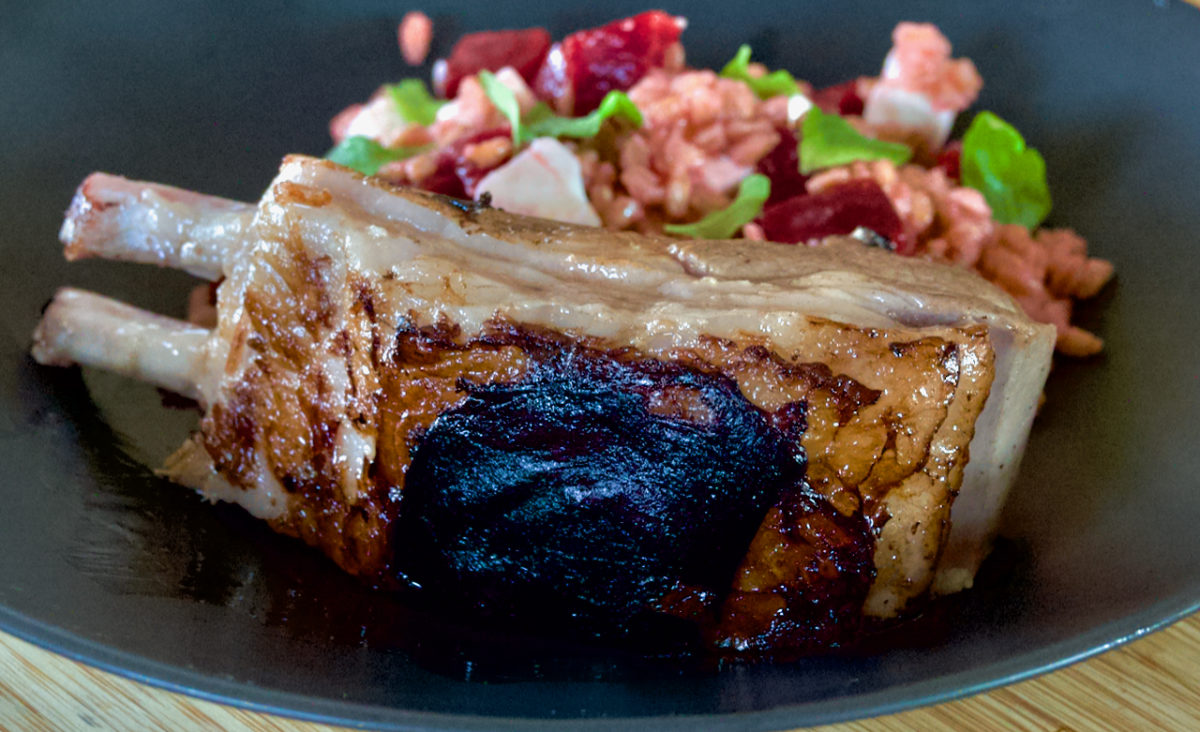 Sep 11: Sous vide Rack of Lamb with Farro, Picked Beet and Feta Salad