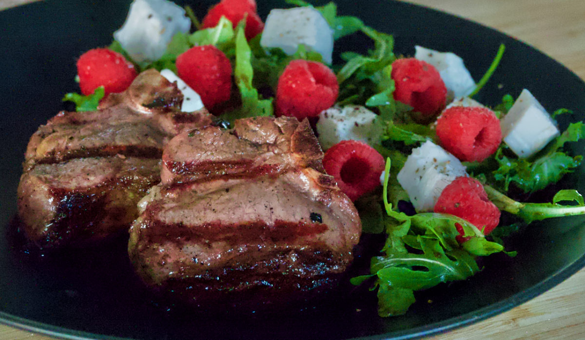 Sep 26: Lamb Loin Chops with Feta Raspberry Salad