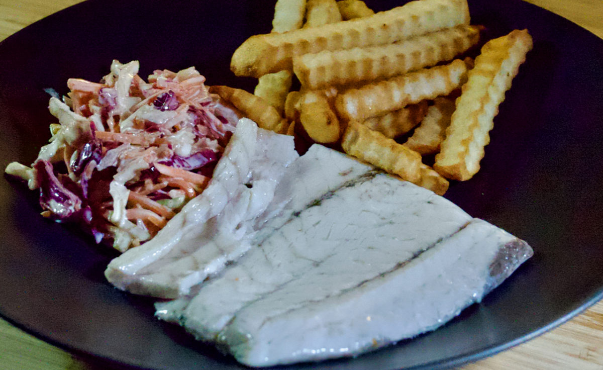 Oct 21: Pan Fried Barramundi with Fries and Vinegar Coleslaw