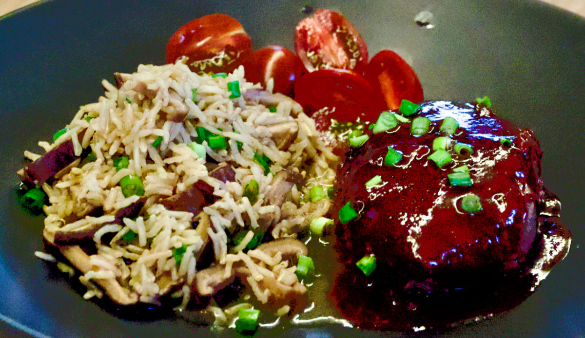 Oct 10: Hambagu (Hamburg Steak) with Shiitake Mushroom Brown Rice