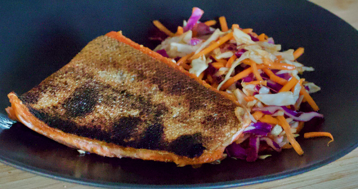 Oct 7: Pan Fried Steelhead Trout with Meyer Lemon Ponzu Shoyu and Japanese Slaw