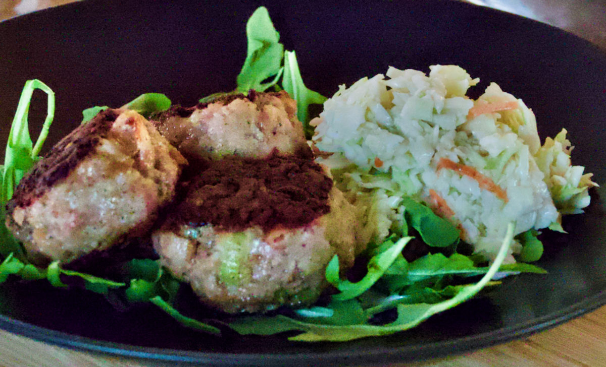 Oct 8: Bacon, Pork and Sage Rissoles with Coleslaw