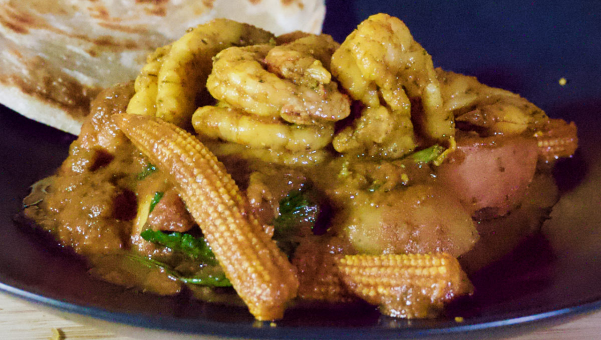 Oct 29: Sous Vide Shrimp on Jalfrezi Curry