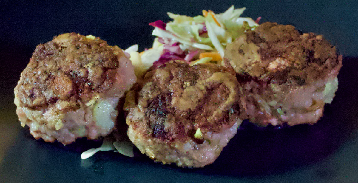 Nov 5: Pork and Sage Rissoles with Vinegar Coleslaw