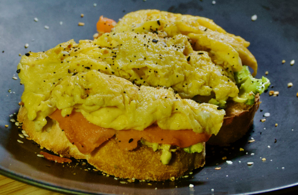 Dec 10: Smoked Salmon Avocado Toast with Folded Eggs