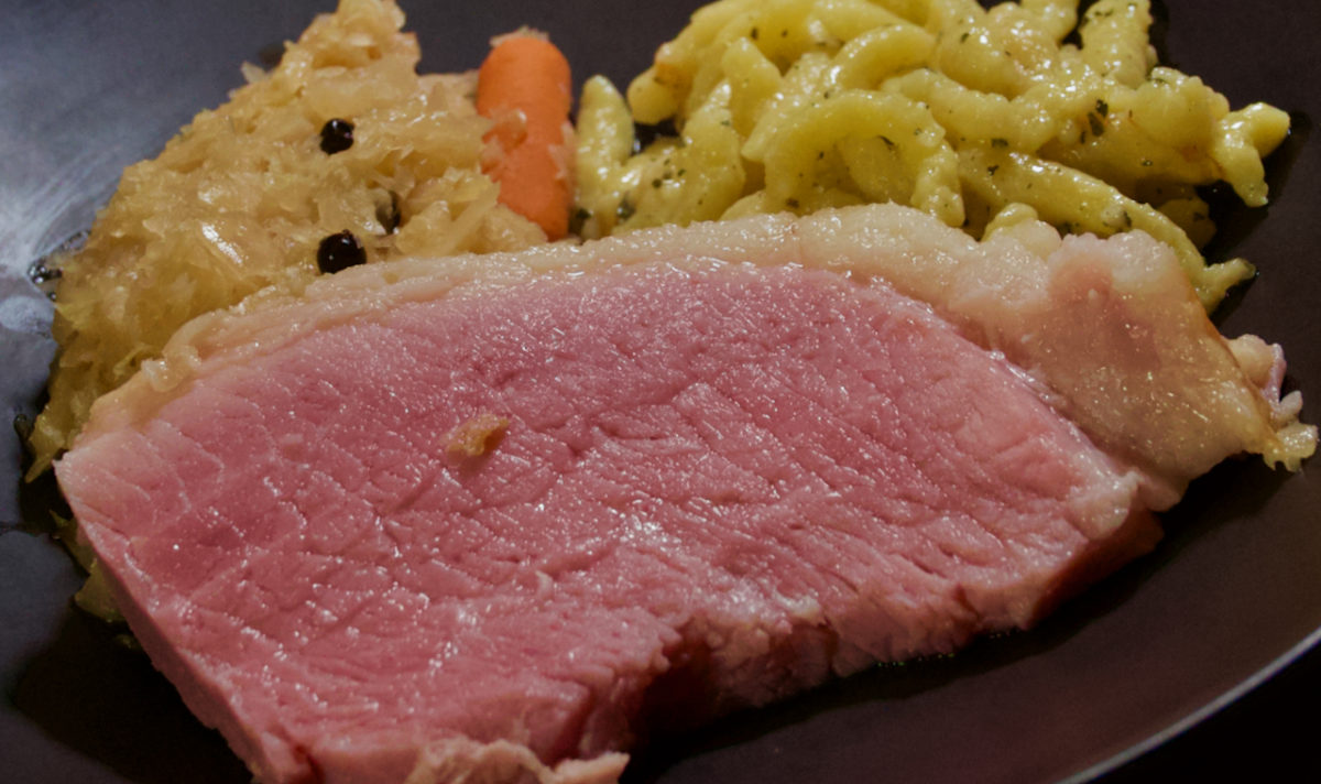 Dec 20: Sous-vide Ham, Garlic Sage Spätzle and Choucroute